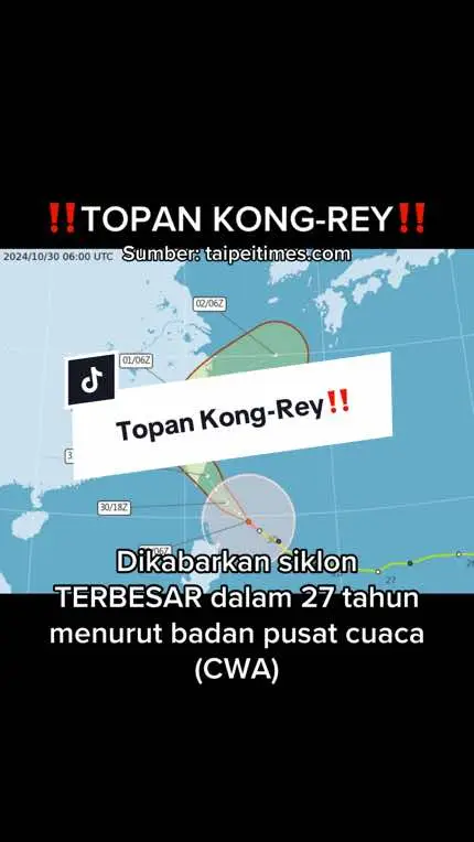 Dikarenakan topan kong rey yang dikabarkan memasuki Taiwan di hari ini (Kamis, 10/31), menyebabkan hujan deras dan angin kencang. Sobat FM dimanapun kalian berada semuanya tetap stay safe yah‼️🙏🏻😢 #typhoonkongrey #typhoontaiwan #topantaiwan #angintopan #topankongrey 