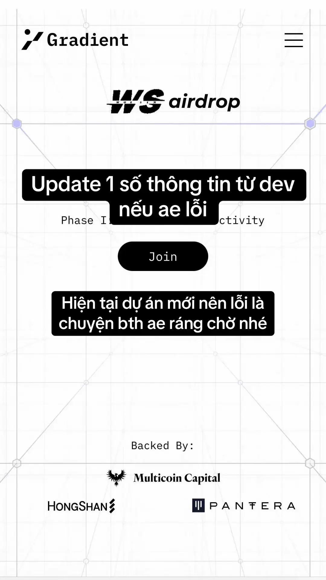 Ae cập nhật tt nhé #xuhuong #airdrop #wussinairdrop #xuhuong2023 #depin #AI #gradient 