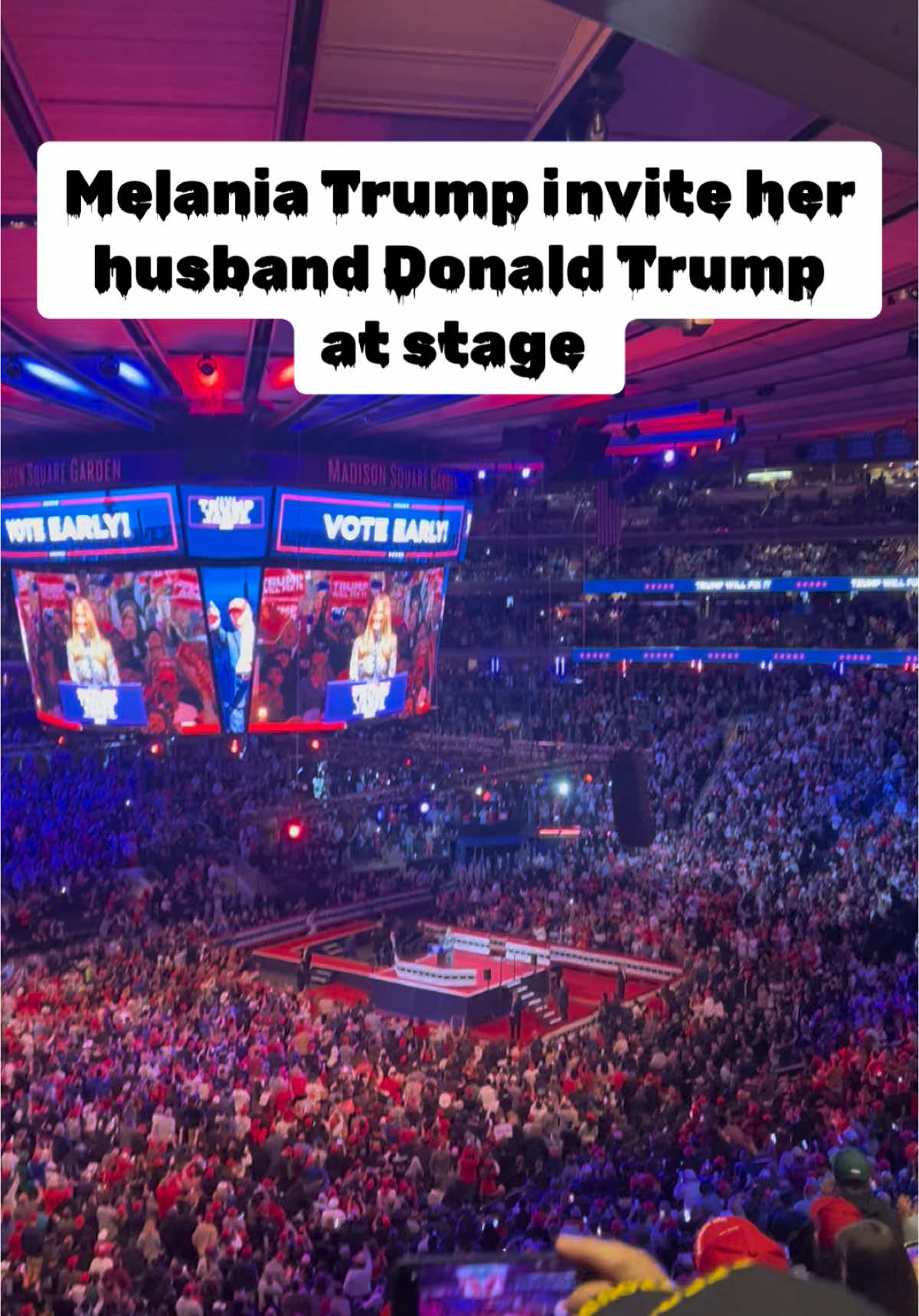Melania Trump invite her husband Donald Trump at stage #trump2024🇺🇸 #trumpvance #melaniatrump #vote #uselection 