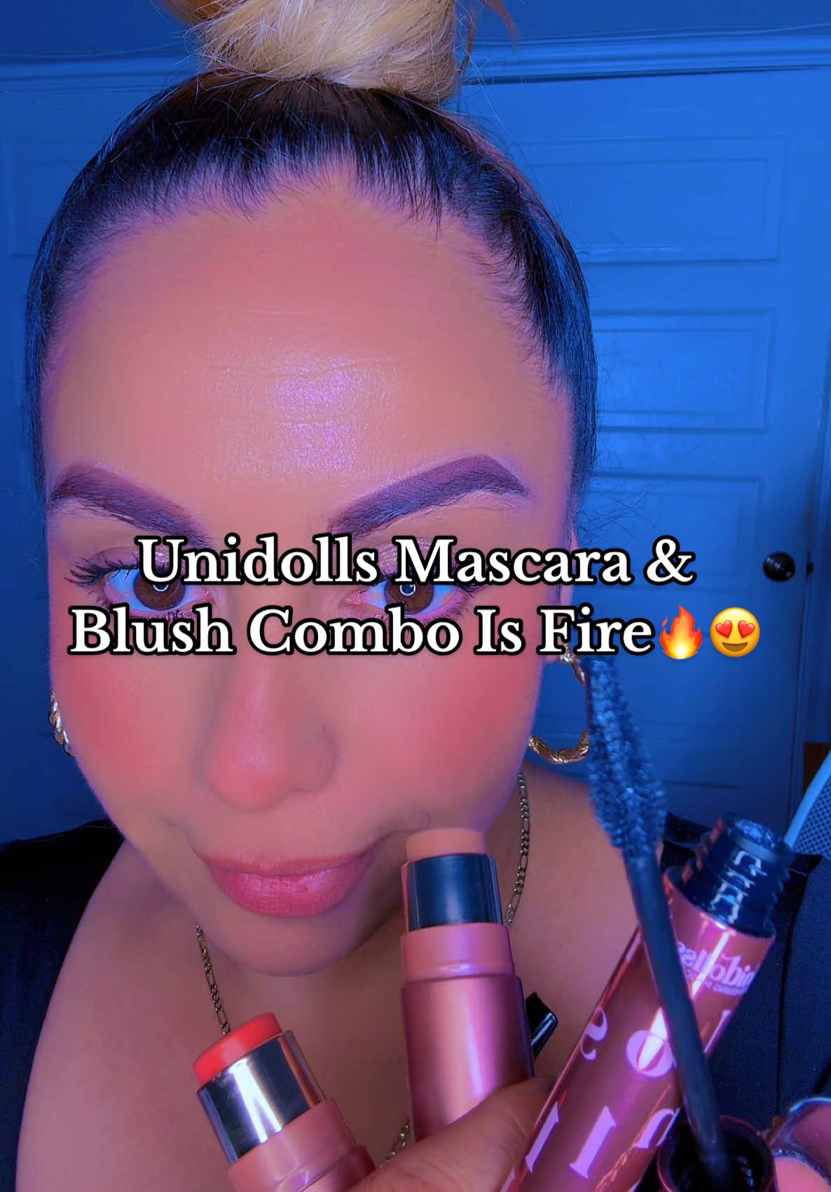 Unidolls Mascara & Blush Combo Is Fire🔥😍 @Unidollss #unidollssbeauty #makeup #thickmascara #mascara #mascarareview #beauty #fyp 
