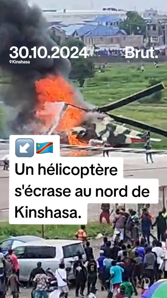 🇨🇩 Dans la journée du 30 octobre, un #hélicoptère s'est #écrasé sur la #piste de l'#aéroport #militaire de #Ndolo , dans le #nord de la #capitale congolaise.