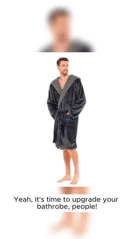 Shelikes Kraftd Men's Fleece Bathrobe with Sherpa-Lined Hood - Warm Hooded Robe for Ultimate Comfort - Loungewear, Menswear