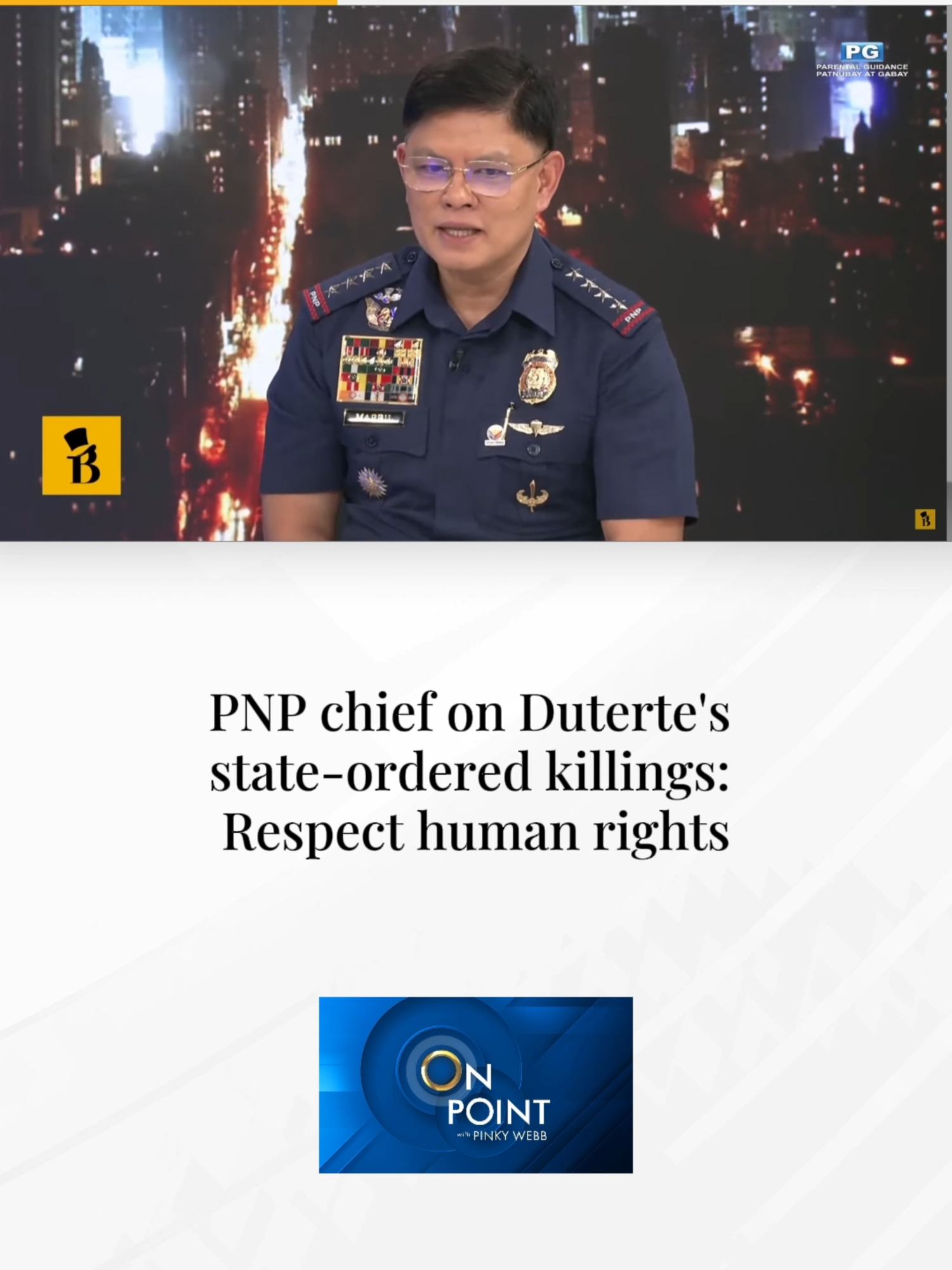 PNP Chief Rommel Marbil said the Duterte administration's approach to addressing the drug war will not be effective today, emphasizing that it is important to “respect human rights.” #OnPoint  #NewsPH #News #BNC #Philippines #fypシ゚ #fyp #PNP #drugwar #Senate #hearing #Marbil #crackdown #law #enforcement #police #PNP #chief