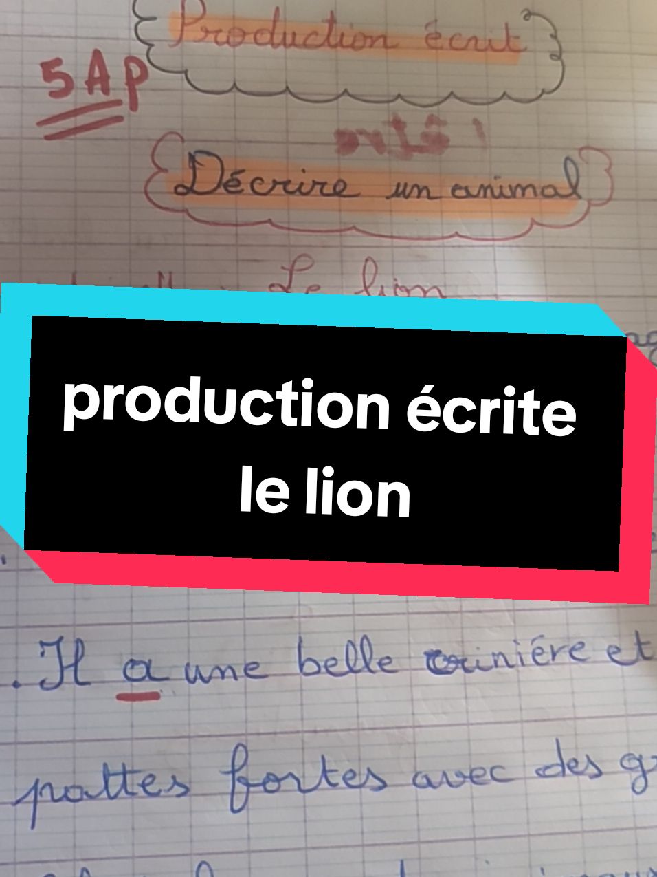 #la production écrite 5 AP #francais #toutlemonde #education #pourtoii #tik_tok #following #explore 