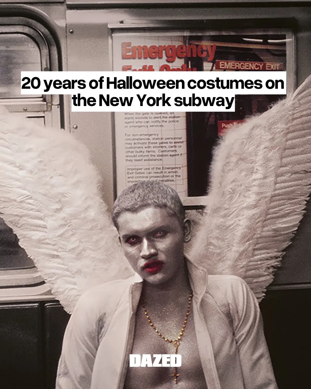 Happy Halloween 🎃 Photographer Seymour Licht’s book Halloween Underground, documents both Halloween and the Day of the Dead on the subway.⁠ ⁠ “Most people dislike being photographed on the subway. You risk being yelled at or even being accosted,” he explained, discussing the experience of photographing on the subway. “But on Halloween, people in New York generally are in a party mood and welcome being admired for their costume or being photographed.”⁠ ⁠ Tap the link in bio to see more 🔗⁠ ⁠ #Dazed #Halloween⁠