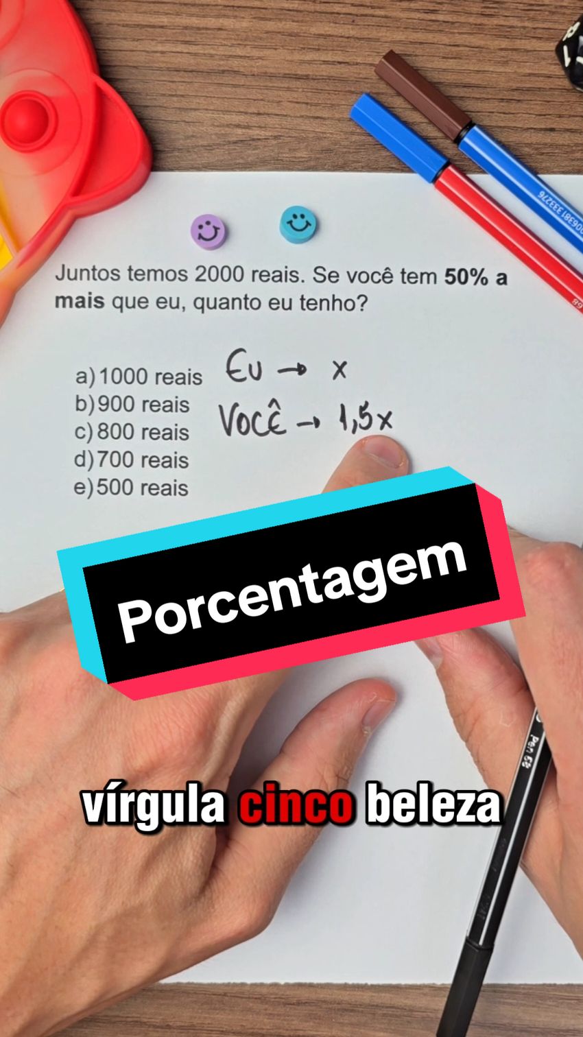 Porcentagem e equação #matematica #educação 