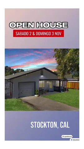 Open House 🏡 Open House 🏡 Open House 🏡 🚨🚨 ¿Te gustaría comprar tu primera casa en Stockton California? ¡Ven este sábado o este domingo de 12pm a 3pm a conocerla! 🏡💖  💰 Precio: $349,900. 🛏️ Habitaciones: 3 🛁 Baños: 1 🗓️ Sábado 02 de Noviembre, 12:00pm a 3:00pm 🗓️ Domingo 03 de Noviembre, 12:00pm a 3:00pm 📍 Dirección: 431 Adelbert AveStockton, CA 95215, EE. UU. ¡Te esperamos! #california #stocktoncalifornia #realestateagent   #newhome #dreamhome #houseforsale #realtor #Home #homeforsale   #compracasaenusa #compracasaencalifornia #californialiving #vallecentral #century21realestate #realtoralmamontalvo #tour #Casasnuevas #micasa #casanueva2024 #firsttimehomebuyer #homeowners #nuevoscompradoresdecasa #openhouse  