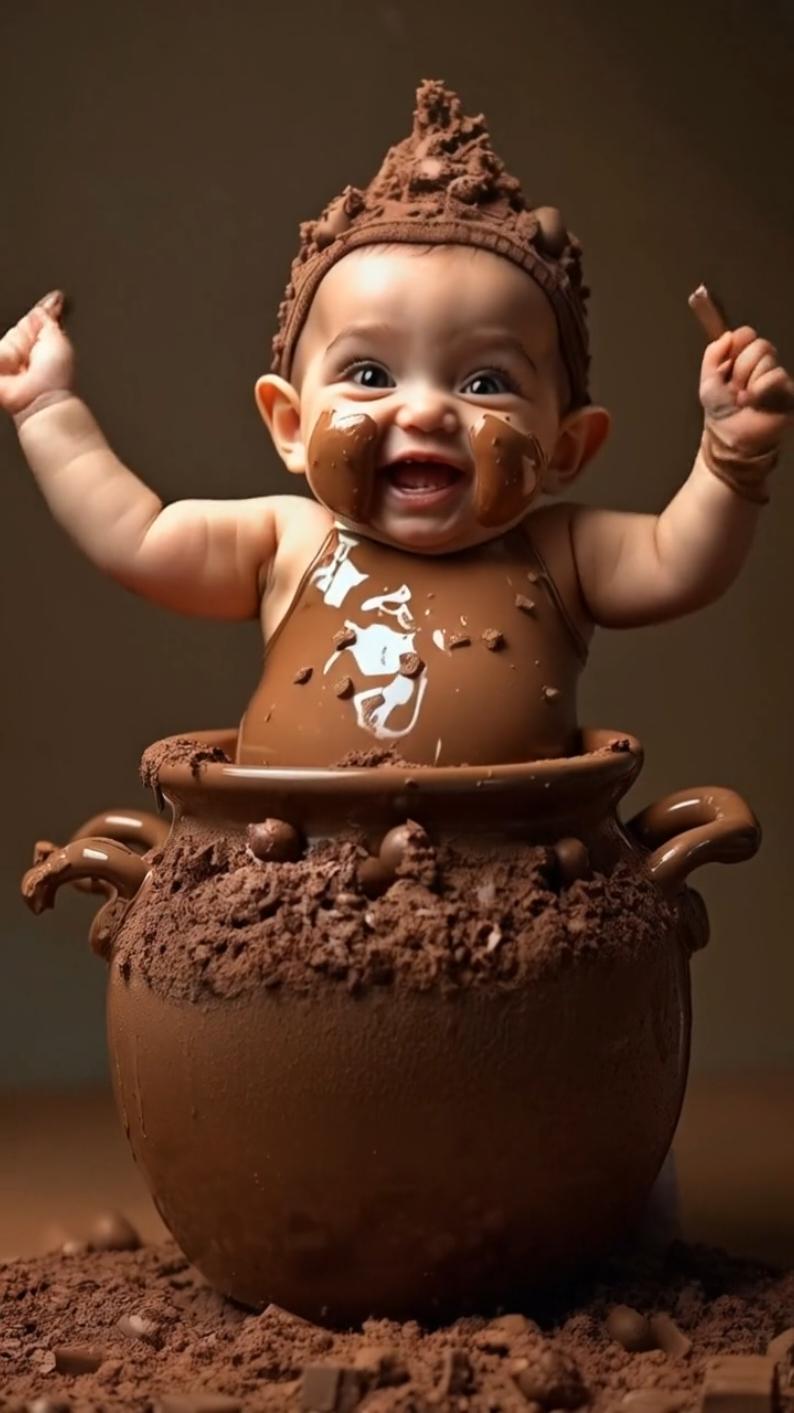 Funny Baby 🤣🤣🤣 #funnybaby #imagine #aigeneratedvideo #wallpaper #chocolatbaby #cakebaby #spagettibaby 