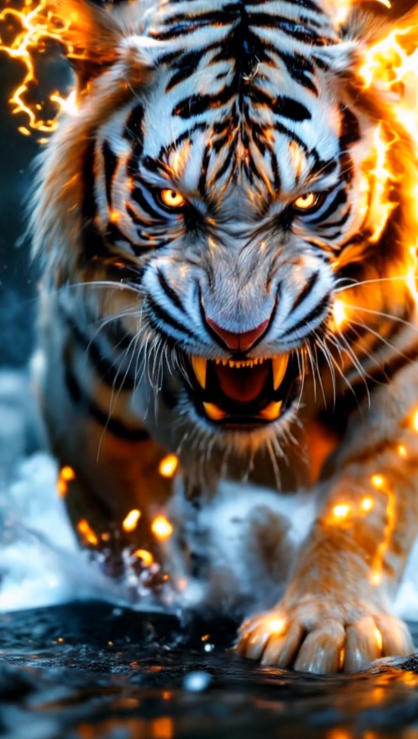 Fire beasts #fyyy #fyp #fypfyp #livewallpaper #lionwallpaper #4klivewallpaper #wallpaper4k #lionking #tigerking #tiger #goviral #viral 