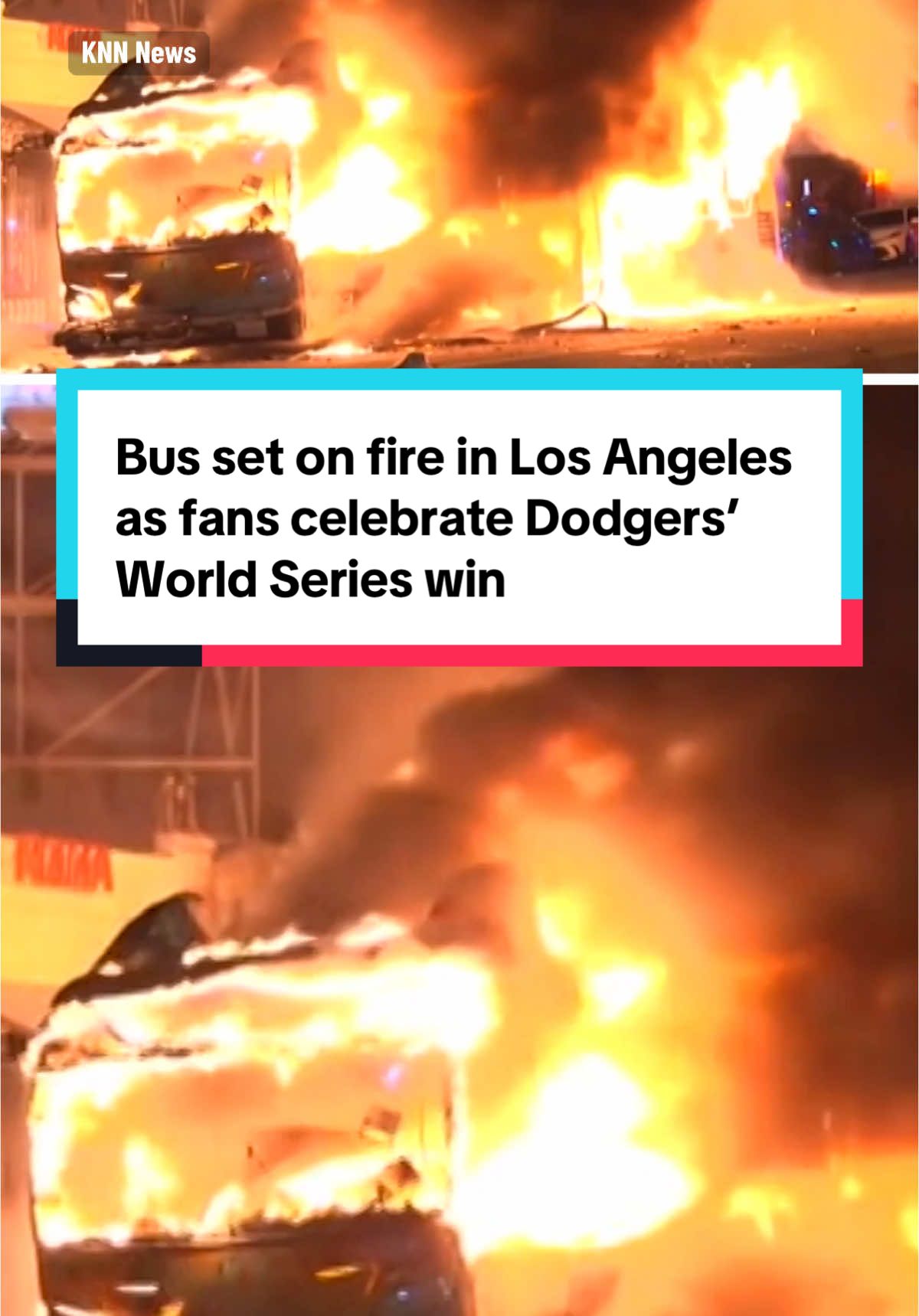 A Los Angeles Metro bus was set ablaze by a 