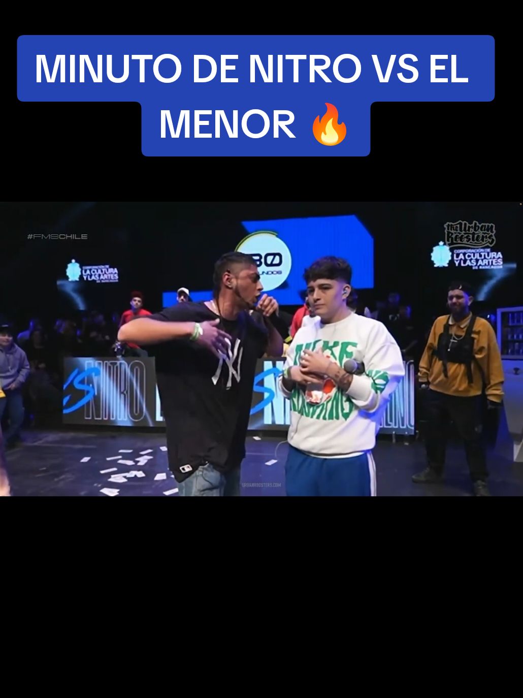 Minuto de Nitro vs El Menor en fms chile🔥 #nitro #elmenor #fmsinternacional #redbull #urbanroosters #freestyle #Rap #fyd #Viral #