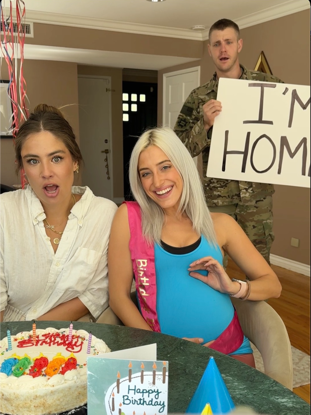 Soldier surprises his girlfriend on her birthday and finds out he's going to be a father. #proposal #Relationship #military