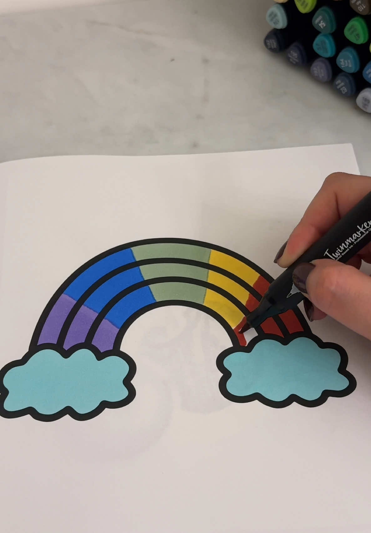 SATISFYING ASMR COLORING VIDEO 🌈                                                                                                              Coloring book is by @Mary | Colouring Books 🎨                                                        Markers are Twinmarkers Deco Time                                                                                                                     #coloring #colortiktok #satisfyingcoloring #colorwithme #coloringbookforadults #asmrcoloring #colouring #coloringcommunity #fyp #viral #fypシ゚ 
