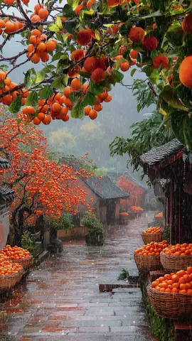 🍇🌧️ Fruits Hanging on Trees in the Rain! #trending #fruits#rain #nature