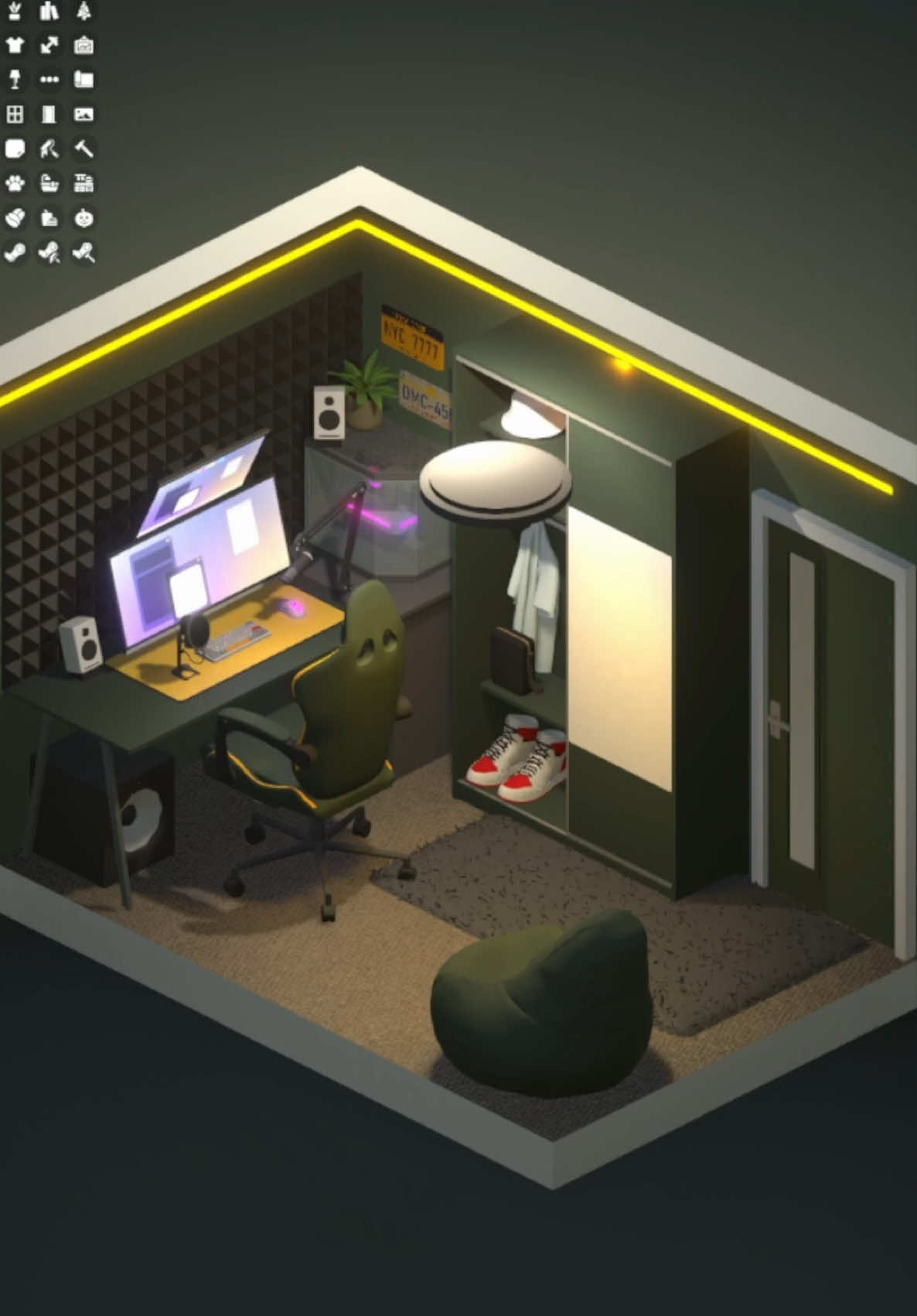 Green room🌱#indiegames #gameplay #roomdecor #cozygames 