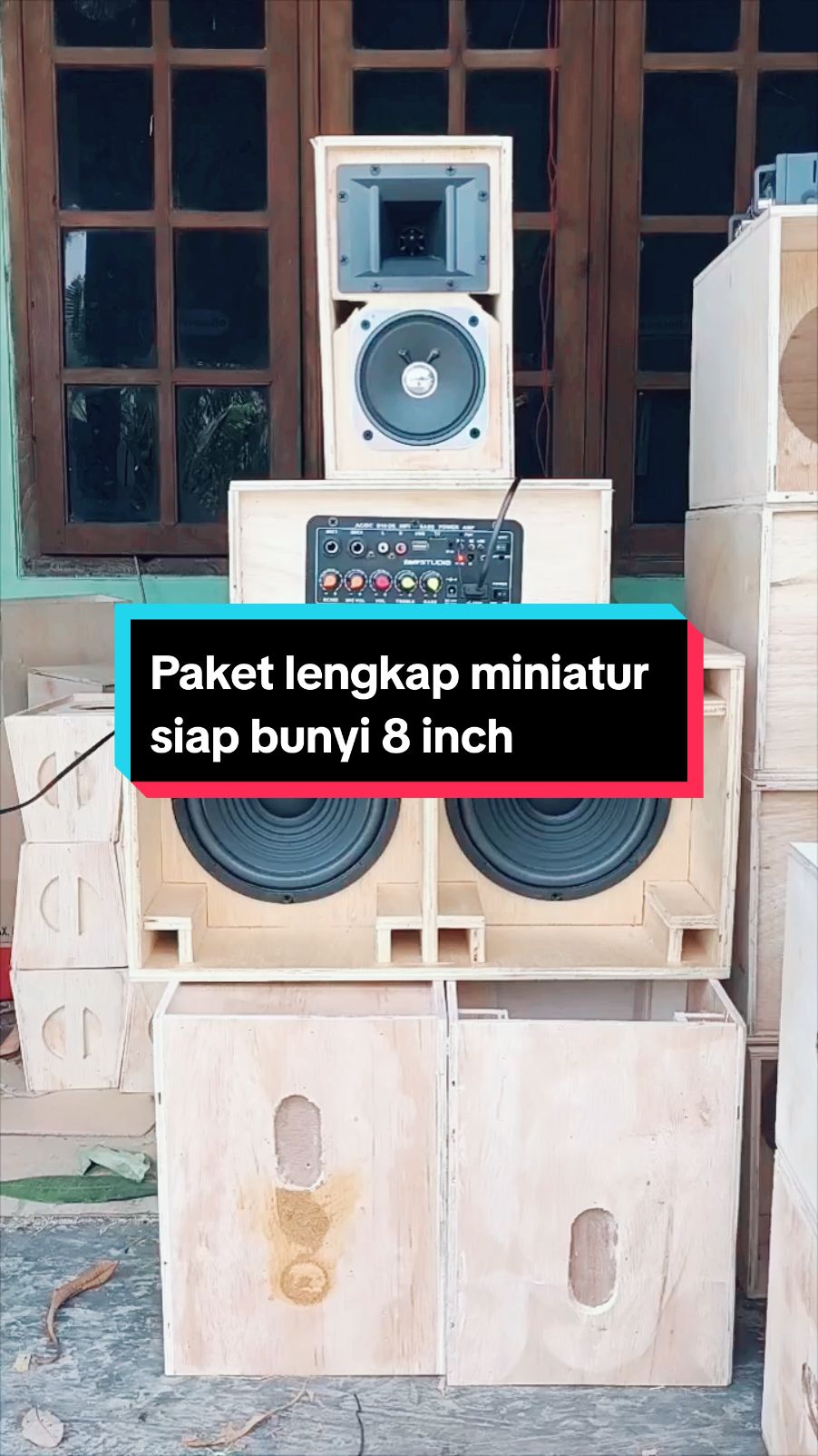 Paket lengkap miniatur siap bunyi 8 inch #miniatur #paketsiapbunyi #sound #soundsystem #audios #sepekerbluetooth #hometheater #amplifier #lamongan #lamonganmegilan 