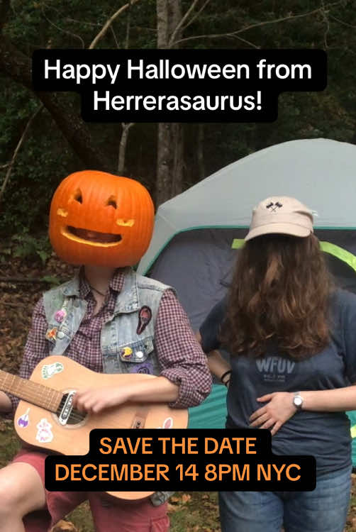 happy halloween from your favorite inexplicable woodland creatures! see u in new york 💜💚 #music #folkmusic #acoustic #womenmusicians #closeharmony #duo #lesbians #halloween #Outdoors