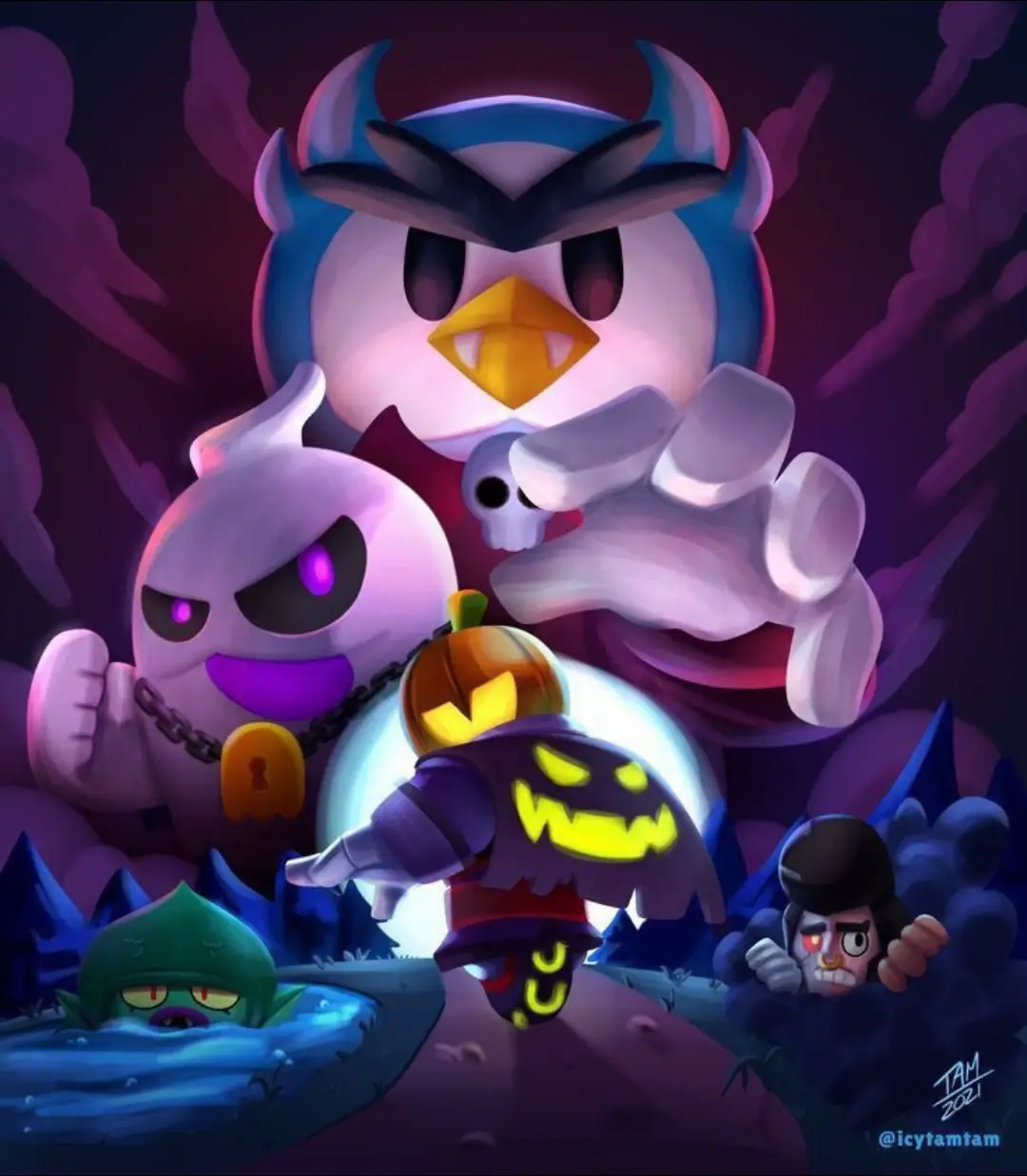 #wallpapers #brawlstars #fondosdepantalla #4k #brawl #brawler #halloween #thriller 