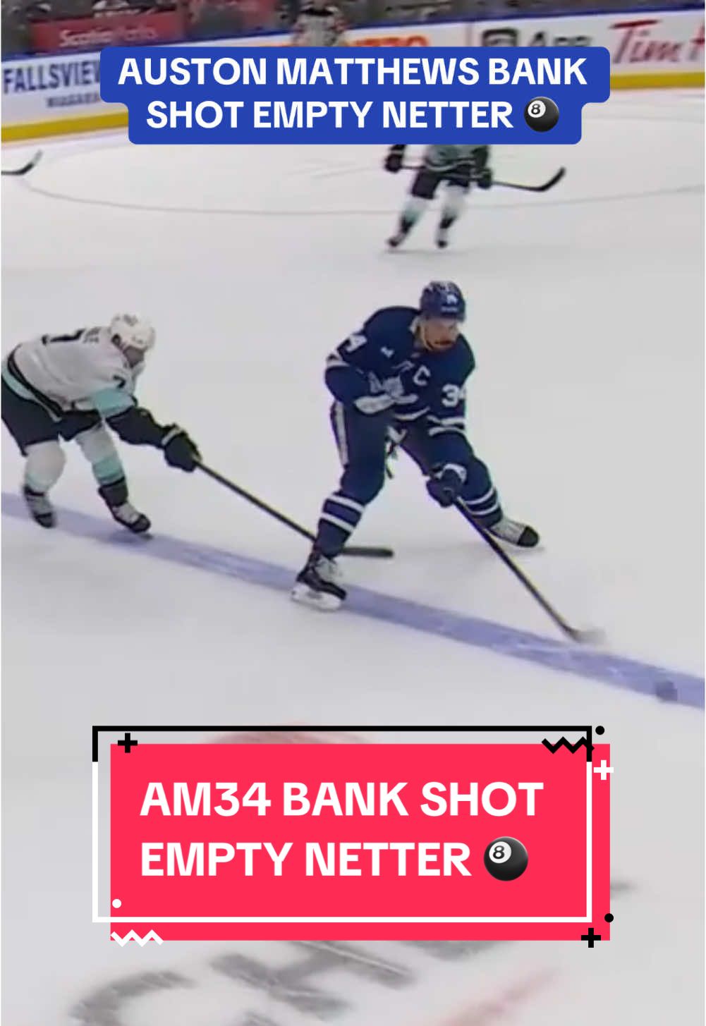 Auston Matthews called corner pocket with this bank shot empty netter 🎱 @Toronto Maple Leafs #hockey #matthews #hockeytok #NHL #mapleleafs