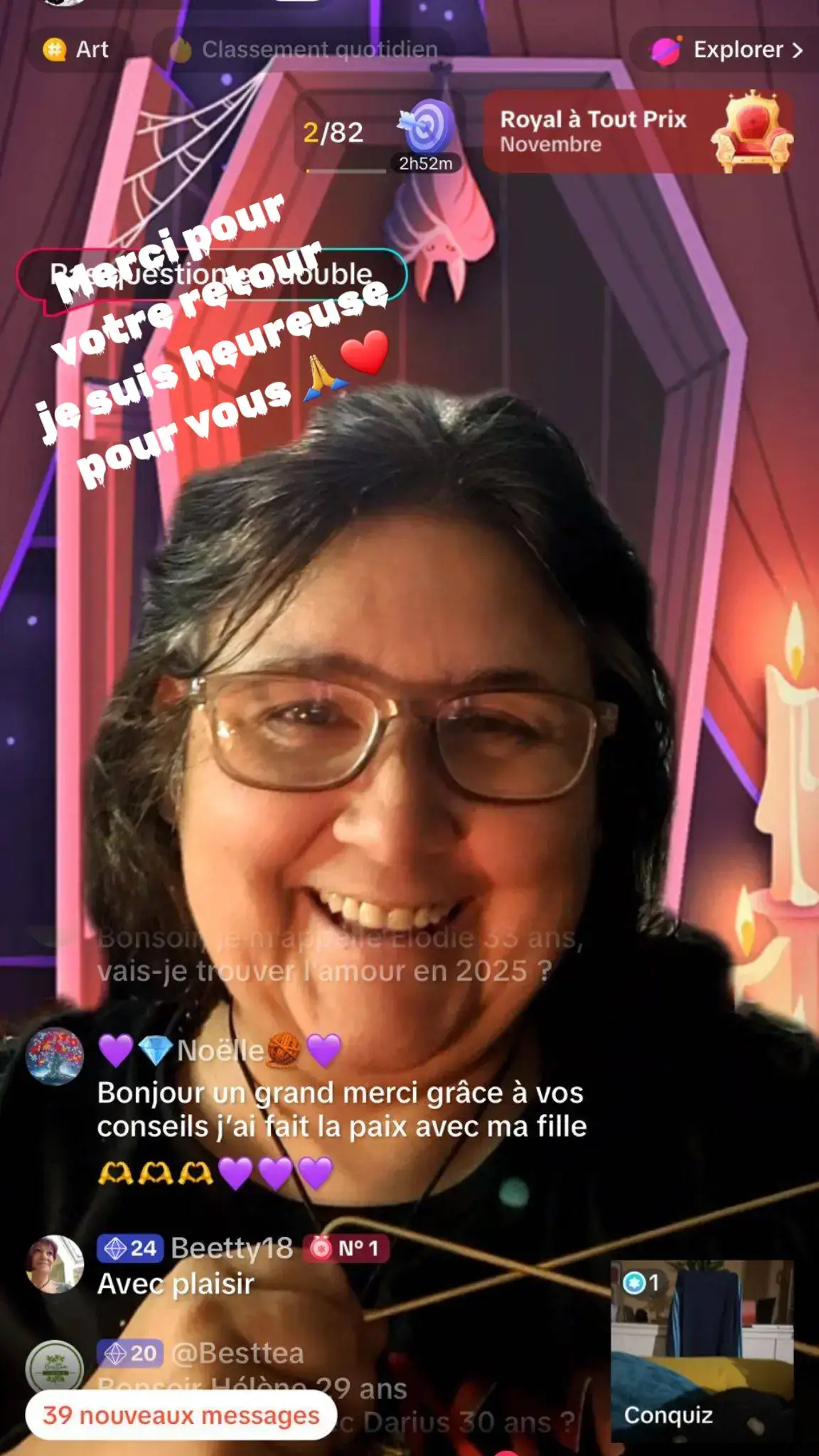 Merci pour votre retour en Live je suis hyper heureuse pour vous #retour #live #halloween2024 #amour 