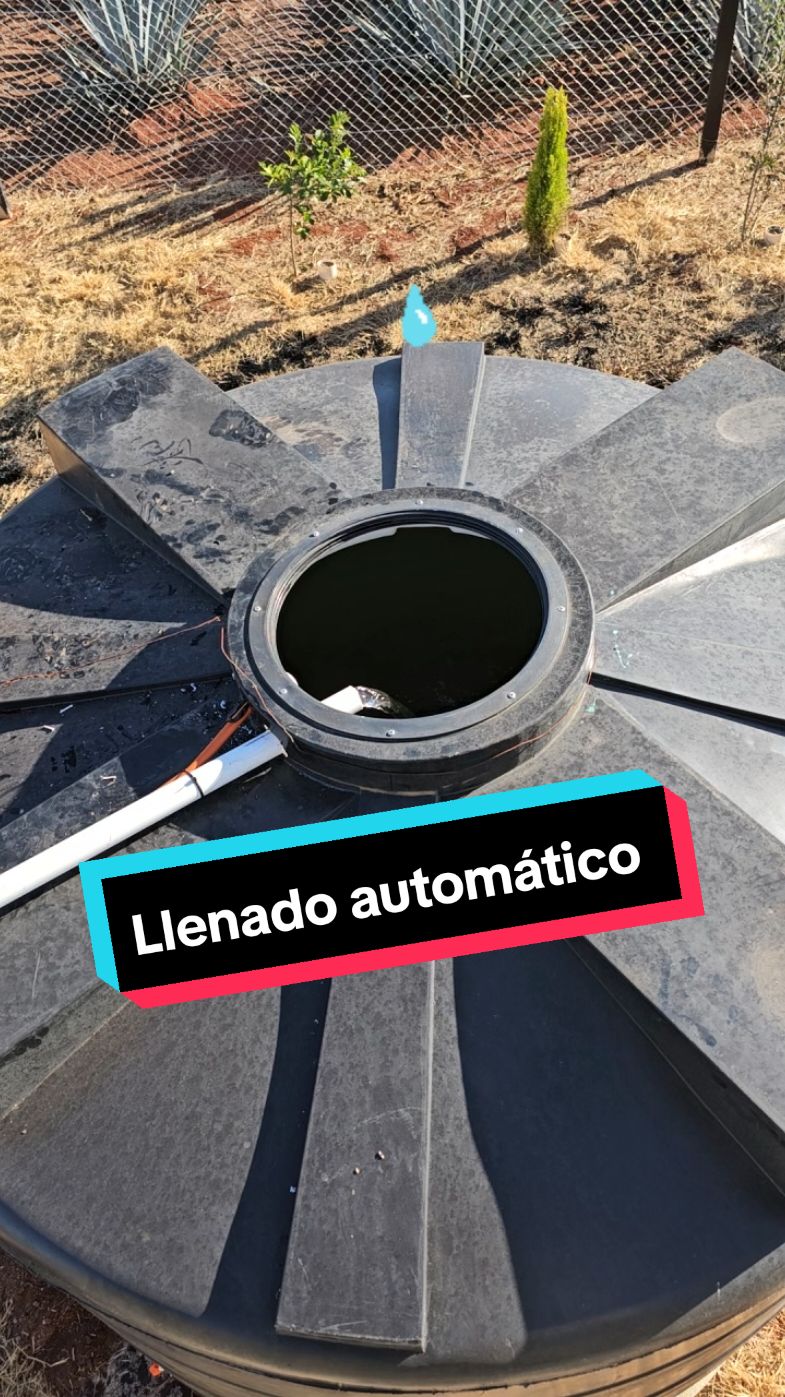 Asi quedo el llenado automático  de tinaco de 5000 litros . Pozo de 97 metros con 4 paneles solares. #bombasolar #agriculture #agua #agave#aguacate🥑 