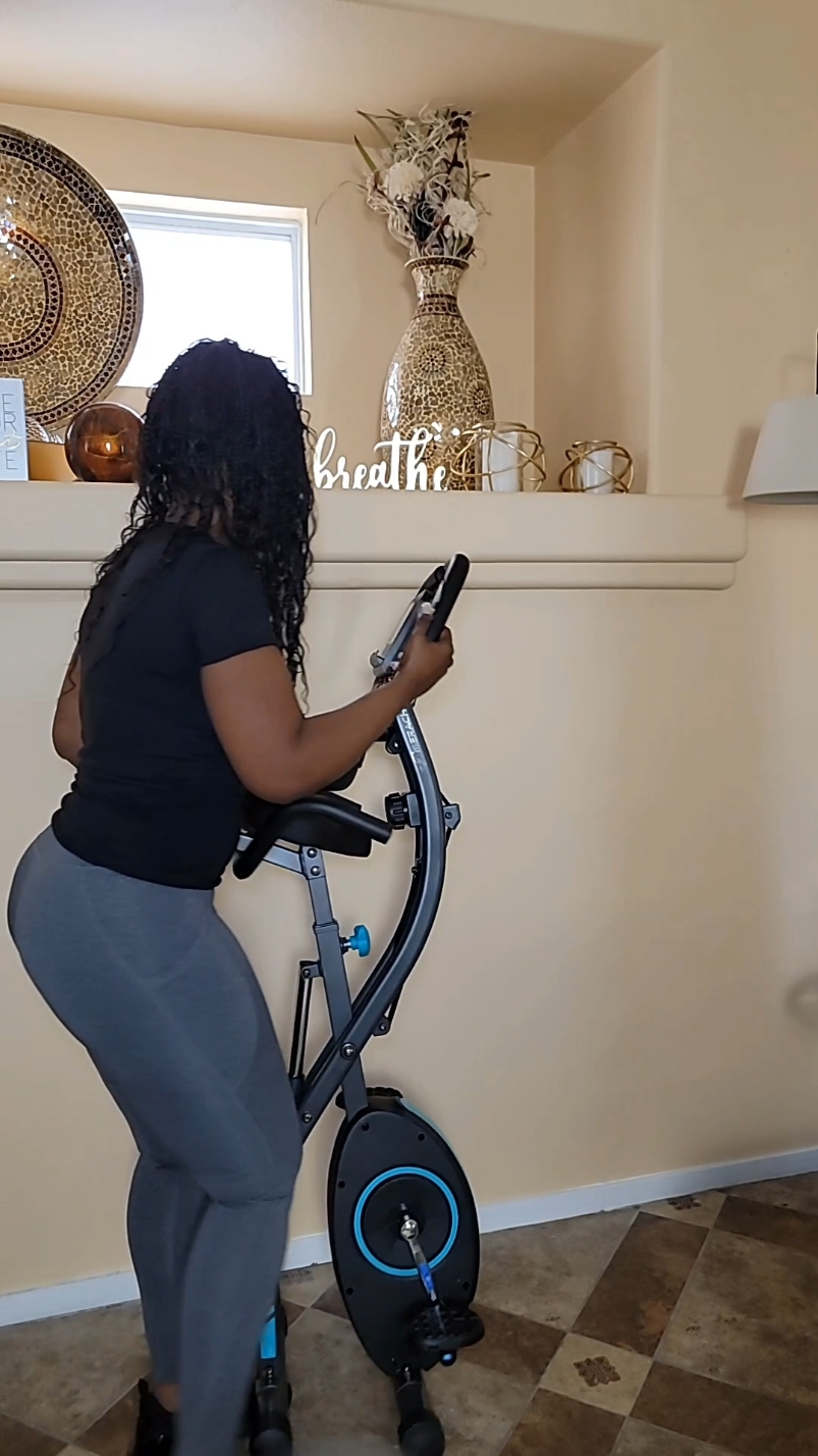 Foldable exercise bike that's affordable #exercise #exercisebike #workout #workoutfromhome #Fitness #fitnessmotivation #tiktokshopcybermonday #tiktokshopblackfriday 