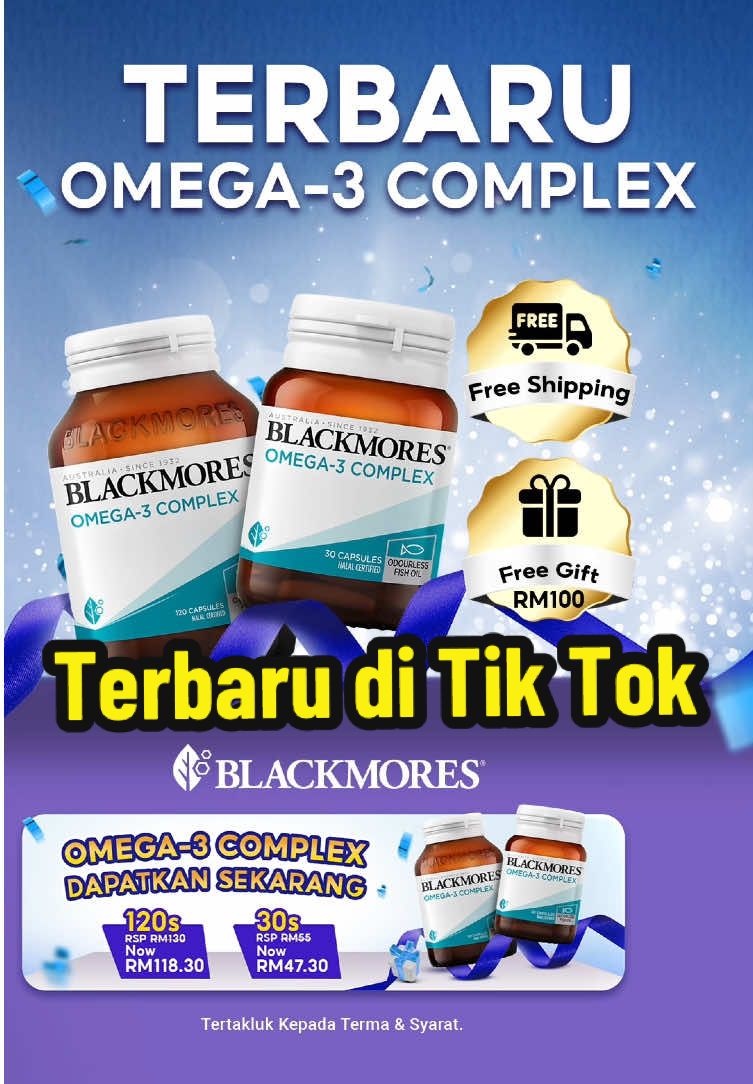 🌟✨ Dapatkan Blackmores Omega-3 Complex Terbaru pada 3 Nov ini dan nikmati DISKAUN sehingga 30% sempena 11.11 Mega Sales kami! Jangan lepaskan peluang untuk dapatkan suplemen anda dengan harga terbaik! 🙌 #BlackmoresMY #Blackmores #Omega3 #MegaSales #KesihatanAdalahKekayaan #1111Sale 