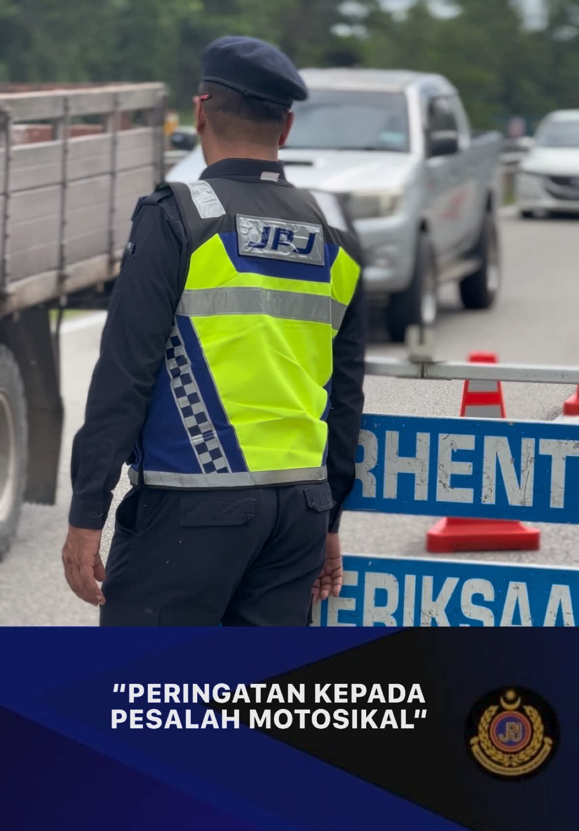 “PERINGATAN KEPADA PESALAH MOTOSIKAL - OPS KHAS MOTOSIKAL BERMULA 1 NOVEMBER 2024” PUTRAJAYA, 1 November 2024 - Jabatan Pengangkutan Jalan (JPJ) Malaysia akan melaksanakan Operasi Khas Motosikal Tahun 2024 selama dua (2) bulan bermula 1 November hingga 31 Disember 2024 di seluruh negara terhadap penunggang dan pemilik motosikal bagi pematuhan undang-undang di bawah Akta Pengangkutan Jalan 1987 (Akta 333) dan Kaedah - Kaedah di bawahnya. #JPJPahang #jpjmalaysia #operasijpj #motosikal #matmotor 