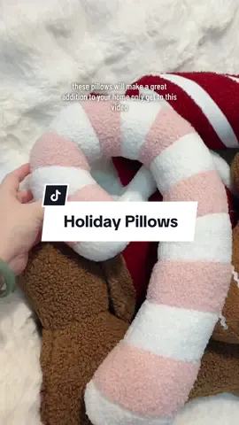 These holiday pillows will make a great addition to your home! #pillows #christmaspillows #holidaypillows #candycanepillow #homedecor #christmasdecor #holidaydecor #tiktokshopcybermonday #tiktokshopblackfriday #tiktokshopholidayhaul 