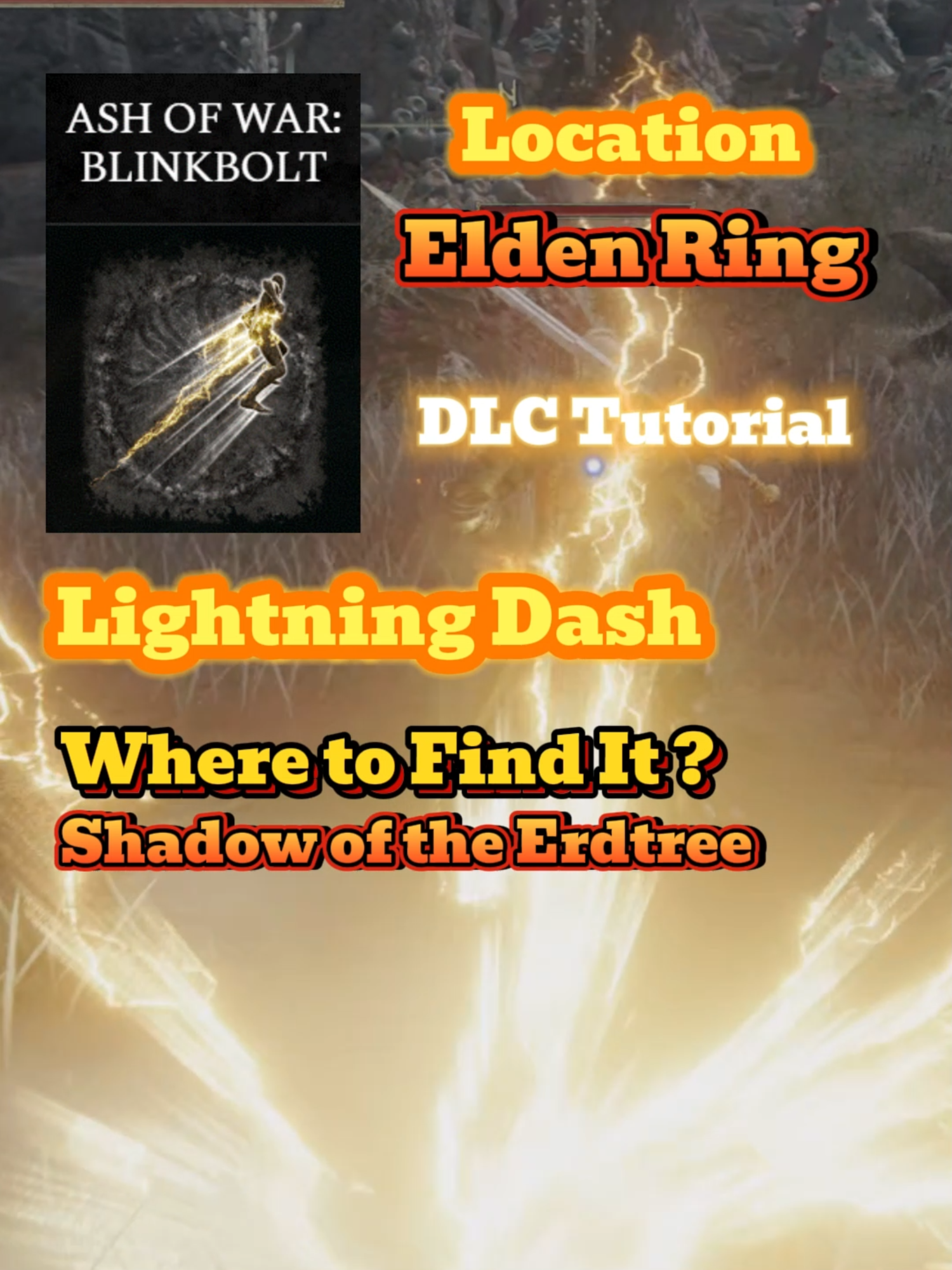 Blinkbolt Ash of War Location Elden Ring Shadow of the Erdtree DLC Patch 1.16, Where to Find It ? Lightning Dash Skills, Lightning Affinity - How to Get Blikbolt easily and quickly ? elden ring tips and location, ash of war shadow of the erdtree. this lightning type ash of war can be found early in the elden ring shadow of the erdtree dlc, for this you have to go to 