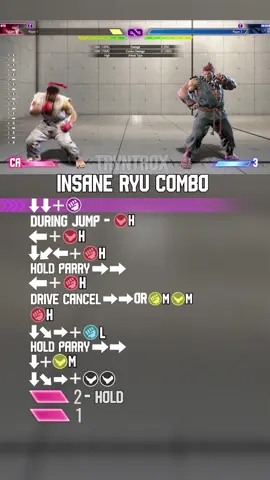 RYU INSANE COMBO #Combo #sf6 #Ryu #fgc