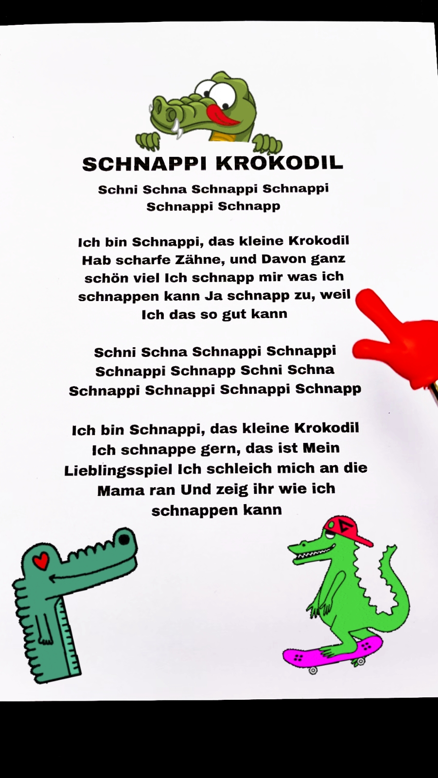 Schnappi Krokodil 🐊☺️ #lied #schnappi #kinderlieder #lieder #liebeslieder #deutchlernen 