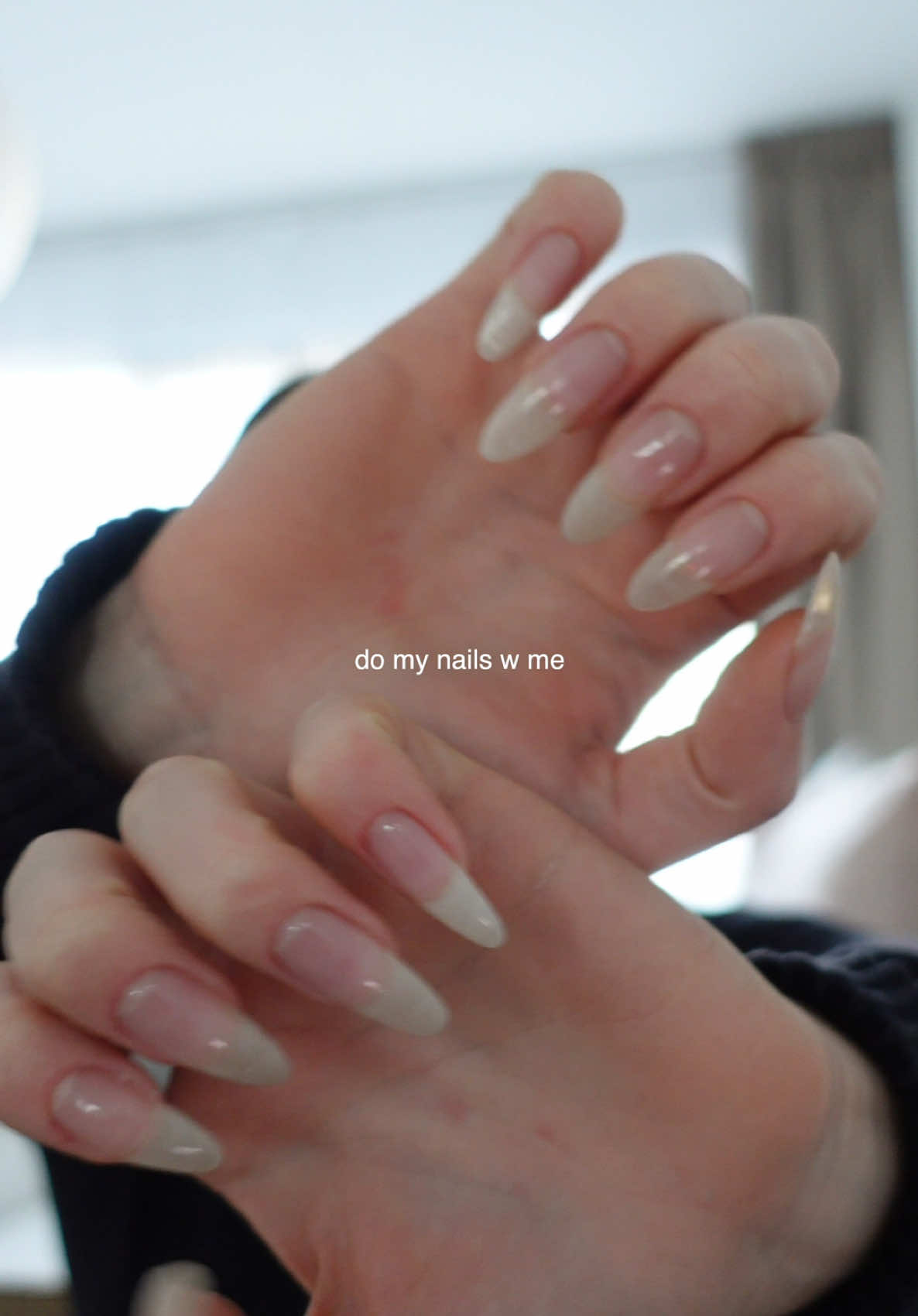 asmr natural long nail care 💅🏼🍂🎀 #asmr #asmrsounds #nailcareroutine #naturalnails #nailsathome #manicure #cleangirl #nails #almondnails #nailinspo 