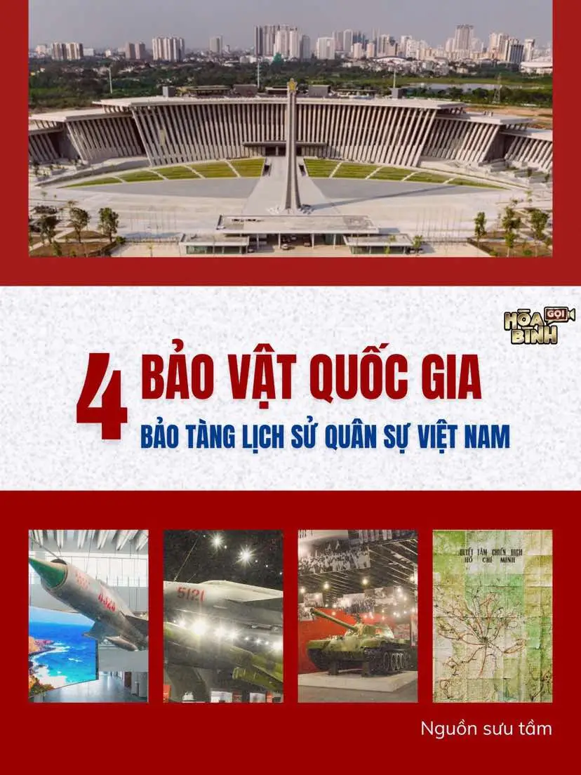 Bảo tàng Lịch sử Quân sự Việt Nam là một trong các bảo tàng quốc gia và đứng đầu trong hệ thống Bảo tàng Quân đội, hiện đang lưu giữ, trưng bày hơn 15 vạn tài liệu, hiện vật, trong đó có nhiều sưu tập độc đáo và 4 Bảo vật Quốc gia, gồm máy bay MiG-21 số hiệu 4324, máy bay MiG-21 số hiệu 5121, Bản đồ Quyết tâm chiến dịch Hồ Chí Minh và xe tăng T-54B số hiệu 843. Hiện nay, Bảo tàng Lịch sử quân sự Việt Nam mới tại quận Nam Từ Liêm, Hà Nội chính thức mở cửa phục vụ người dân và du khách từ ngày 1/11. #hoabinhgoi #media21 #vietnam 