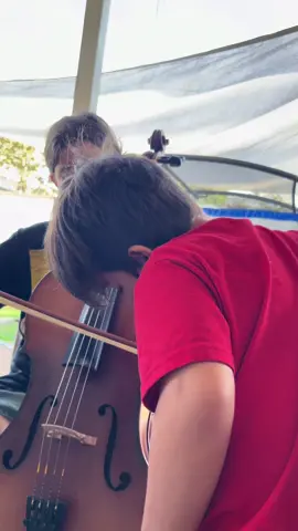 Roman is so excited when a new instrument is brought into the home. His sister is going to be learning cello. #autismawareness #specialneedsmom #nonverbalautism #cello 