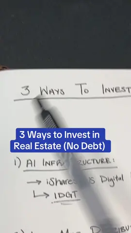 Three ways to invest in real estate without going into debt — IDGT, last mile distribution centers, and VNQ. 