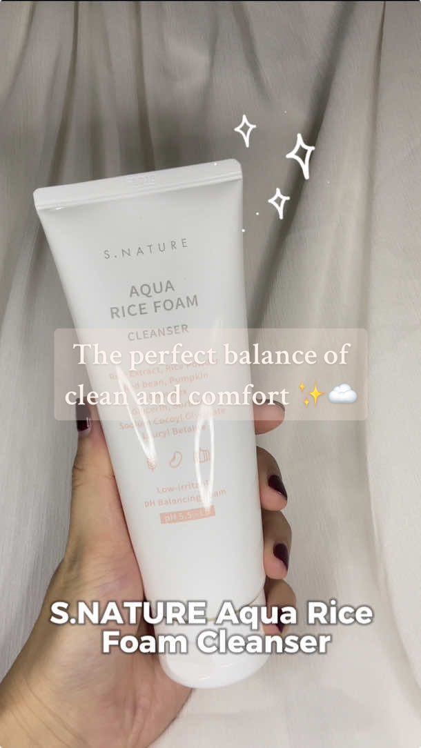 Rice, we not only love to eat them but we love them in our skincare! Say goodbye to skin tightness after cleanser with S.NATURE Aqua Rice Foam Cleanser. 🧖🏻‍♀️🫧💦☁️ #snature #kbeauty #skincare #cleanser #ugcsingapore #ugccreator #ugccommunity #ugccontent 
