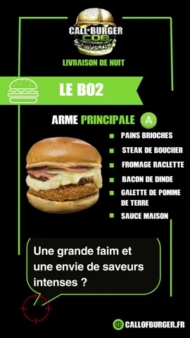 Le BO2 🤤 Le burger parfait pour les grandes faims et les envies de saveurs intenses ! 🔥 #callofburger #livraisondenuit #pourtoi #fyp #viraltiktok #burgers #tiktokfood #paris 