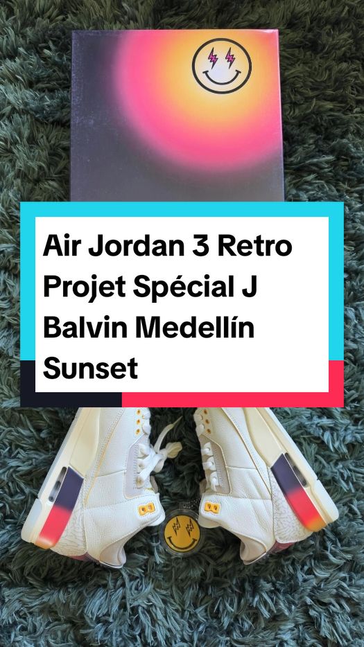 Air Jordan 3 Retro Projet Spécial J Balvin Medellín Sunset #AirJordan3 #JordanJBalvin #MedellínSunset #ProjetSpécial #SneakersExclusives #JBalvinCollab #StyleLatino #JordanRetro3 #TendanceStreetwear #CollectionLimitée 