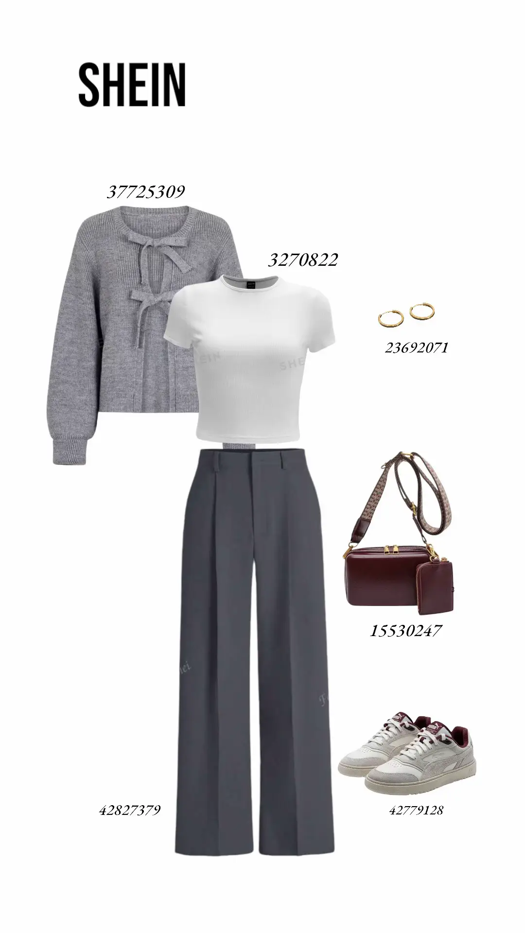 #تنسيقات_شي_ان #شي_ان #shein #outfit #بنطلون #رمادي #تنسيقاتي 