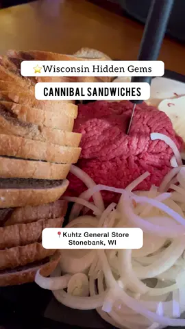 🥩Is there anything more Midwesty than a Raw Beef Sandwich AKA Cannibal Sandwich?! 🥪The Raw Beef Sandwich consists of Rye Bread, Raw Ground Beef, Pepper Jack Cheese , Raw Onion, Salt & Pepper! 📍Kuhtz General Store in Stone Bank, WI has been open since 1926 and is a local hidden gem. 👍🏻Jordan’s Review- Was it great? Nope. Was it bad? Nope. Would I order it again? Meh. But it was definitely something fun and new to try! P.S. Mike on the other hand really likes these and thinks they’re delicious. 👋🏻 We’re the @midwestmunchers We’re just over here livin our best Midwesty life with our three pups in a tiny Wisconsin town. 👫🧀🐶 Follow us for more Midwest food & travel! . . . #wisconsin #wi #wisco #mke #oconomowoc #travelwisconsin #travelwi #discoverwisconsin #discoverwi #outwigo #wisconsinmom #midwestmom #midwestliving #wisconsinliving #midwestmoment #midwestlife #wisconsinblogger #midwestblogger #midwestgirl #wisconsingirl #wisconsinfood 