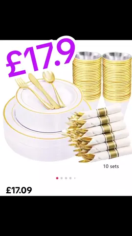 Disposable Tableware Set, 10 Sets Disposable Plate, Fork, Spoon, Knife & Cup, Disposable Dinnerware Set for Wedding, Party, Picnic #dinnerset#utensils #party #tiktokshop #tiktokmademebuyit #fyp #4upage #VocêNasceuParaMudar 
