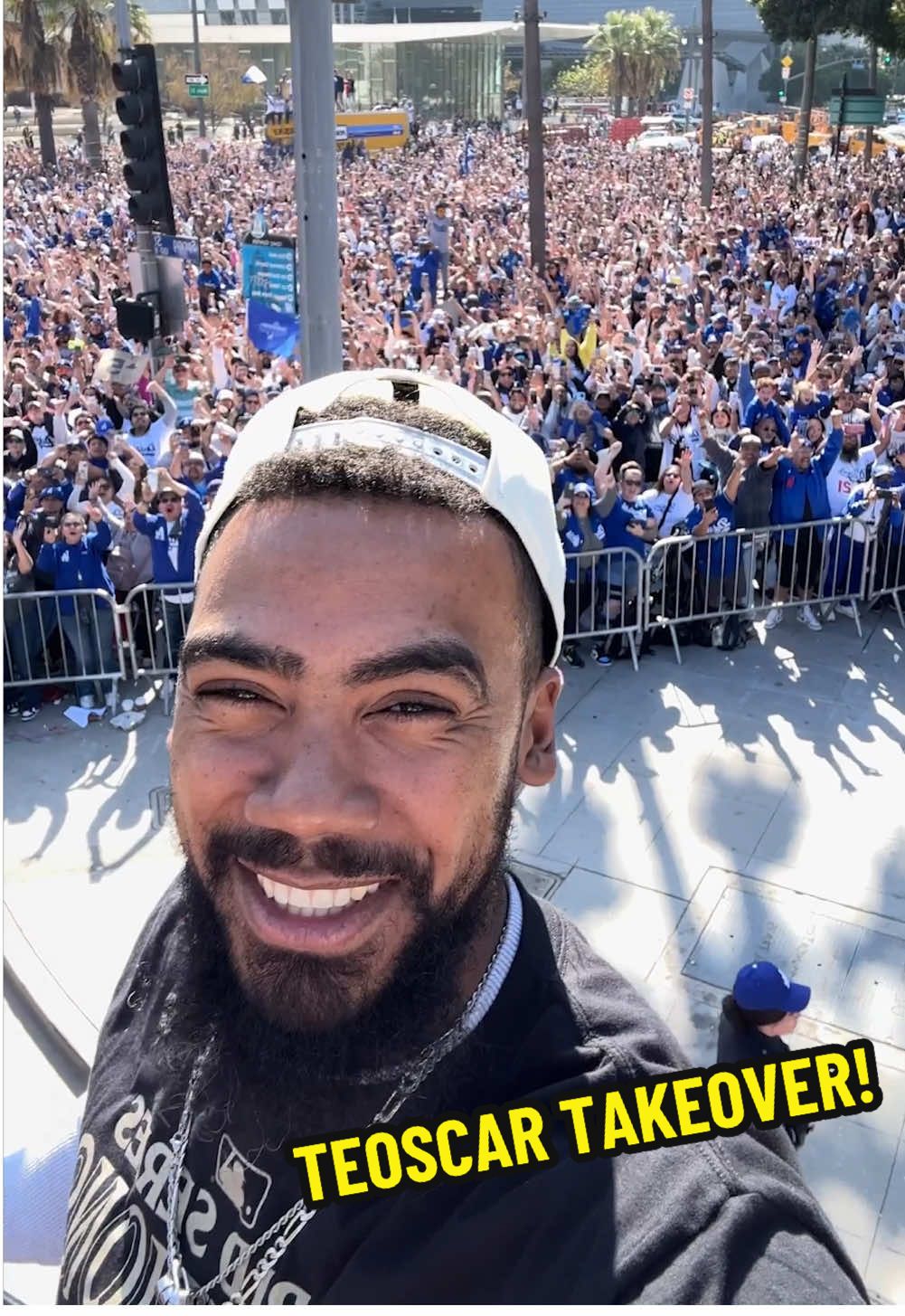 Teoscar takeover at the World Series Parade! #dodgers #sports #losangeles 