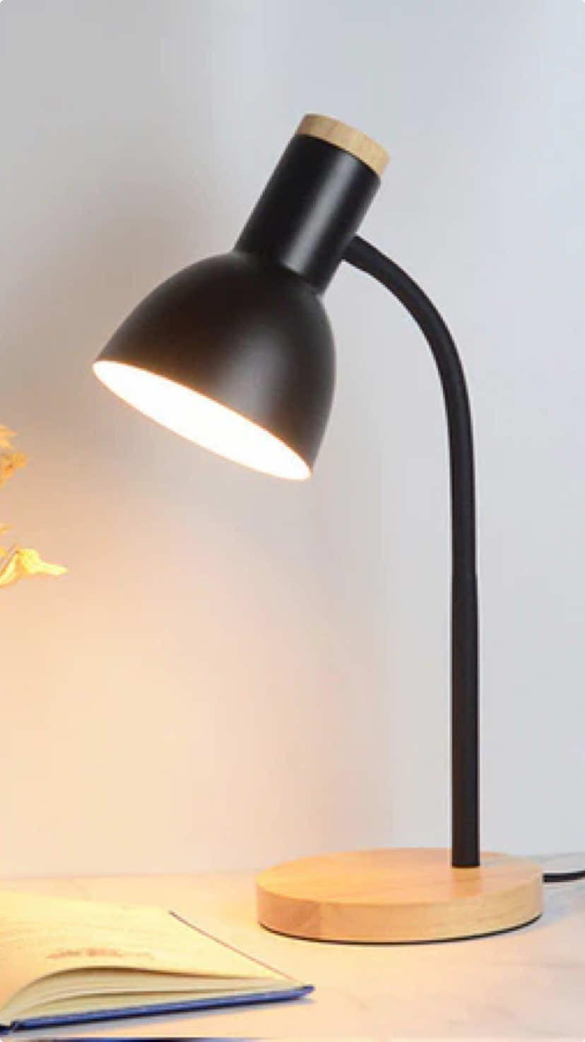 Đèn bàn học – Chân gỗ tự nhiên, thân kim loại. Thiết kế vintage, kích thước tối đa 43cm, đui E27 dễ thay thế. Màu sắc đa dạng. #denbanhoc #denban 