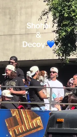 Shohei and Decoy 💙 #dodgers #championship #dodgersparade #shoheiohtani #ohtani #baseball #MLB @MLB 