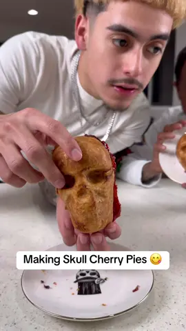 Last Halloween Recipe I Promise 😅 #chefsuie #skullcherrypie #cherrypie #babyien #cooking #dessert #fyp #foryou #mexicantiktok 