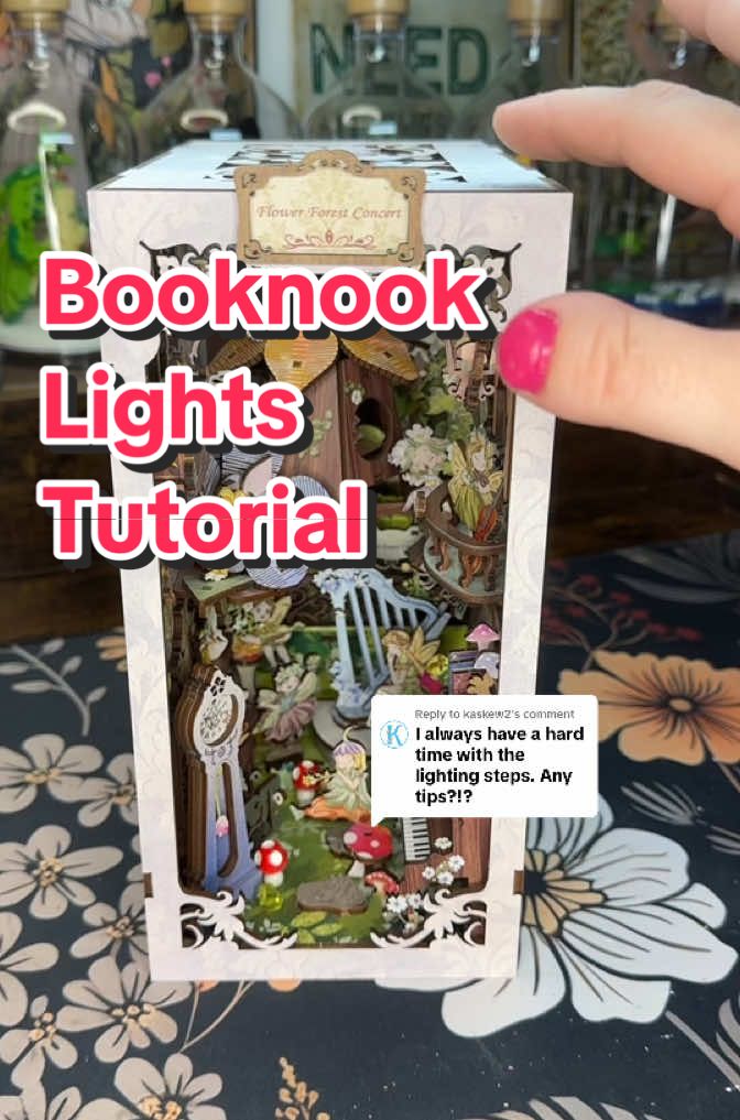 Replying to @kaskew2 lighting tips, tricks and tutorial for the booknook kits.  Hope this helps you when you go to build one 😁 #booknook #booknookkit #miniature #tinythings #fairy #forest #tips #tutorial #tiktokshopblackfriday  #tiktokshopcybermonday #ttstakeover #ttstastemakers #tastemakerslaunch 