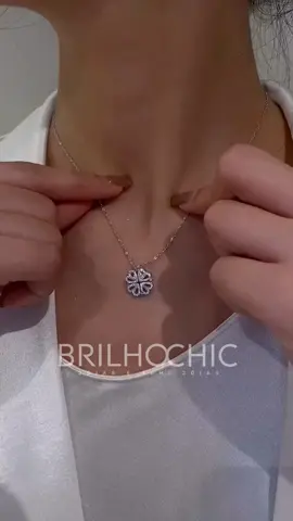 Colar Trevo de Corações pra brilhar com sorte, Só na Brilho Chic!