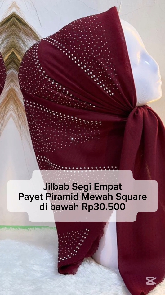 Jilbab Atau kerudung Muslim Segi Empat Payet Piramid Mewah Square Turun harga menjadi Rp30.500! #jilbabsegiempat 