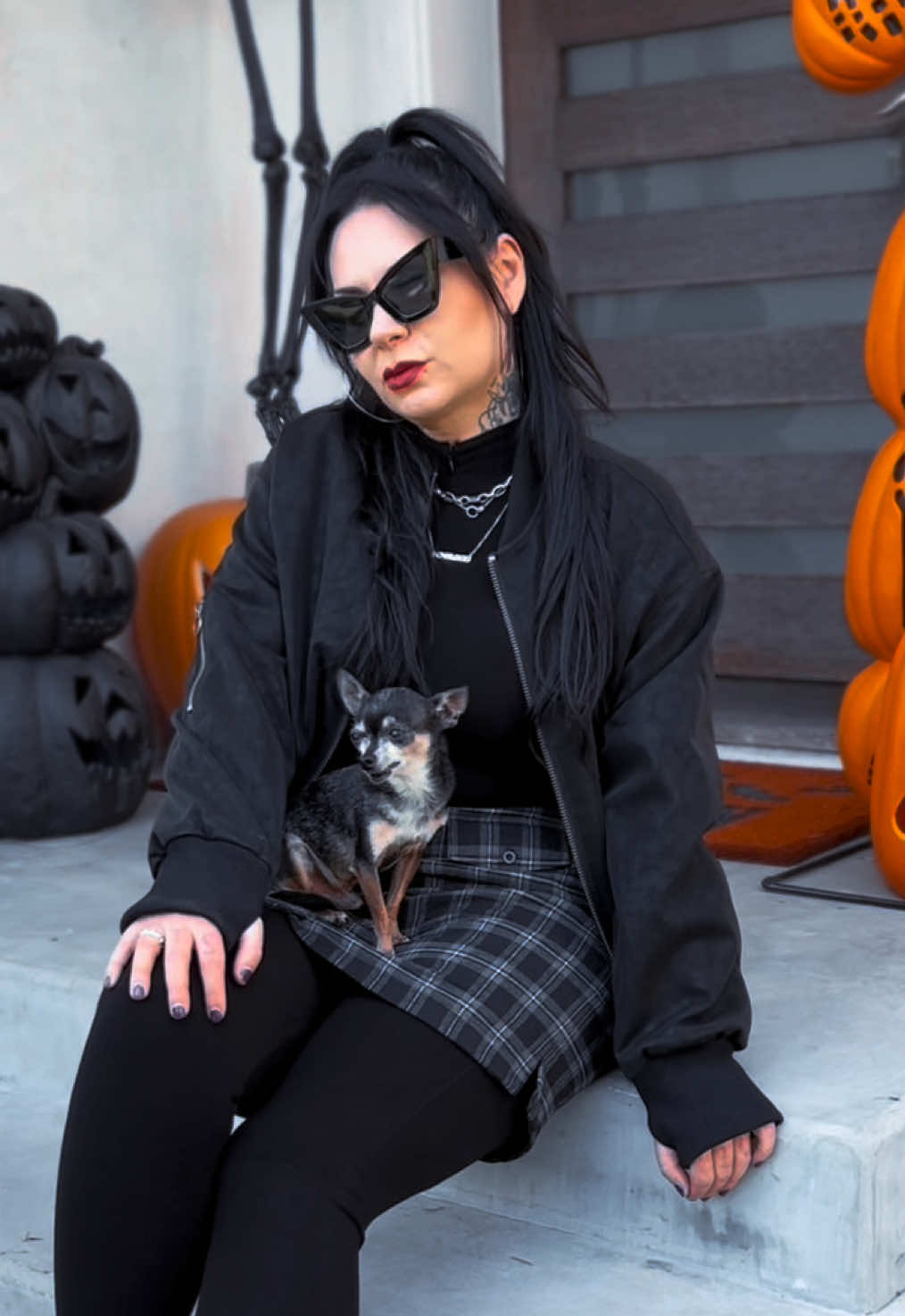 New for Fall! We put A LOT of work into this Bomber and we are so proud to finally show it off 🥹🖤 #gothtok #gothfashion #fallaesthetic #coats #winterfashion #bomberjacket #unisexfashion 